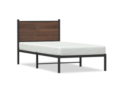 Bed Frame, Bed Frames Vidaxl Marrom Aço (75 X 190 Cm)