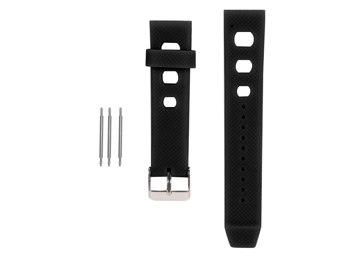 Correa De Reloj De Silicona Con Hebilla De Pasador Impermeable Resistente Al Sudor 20mm Negro