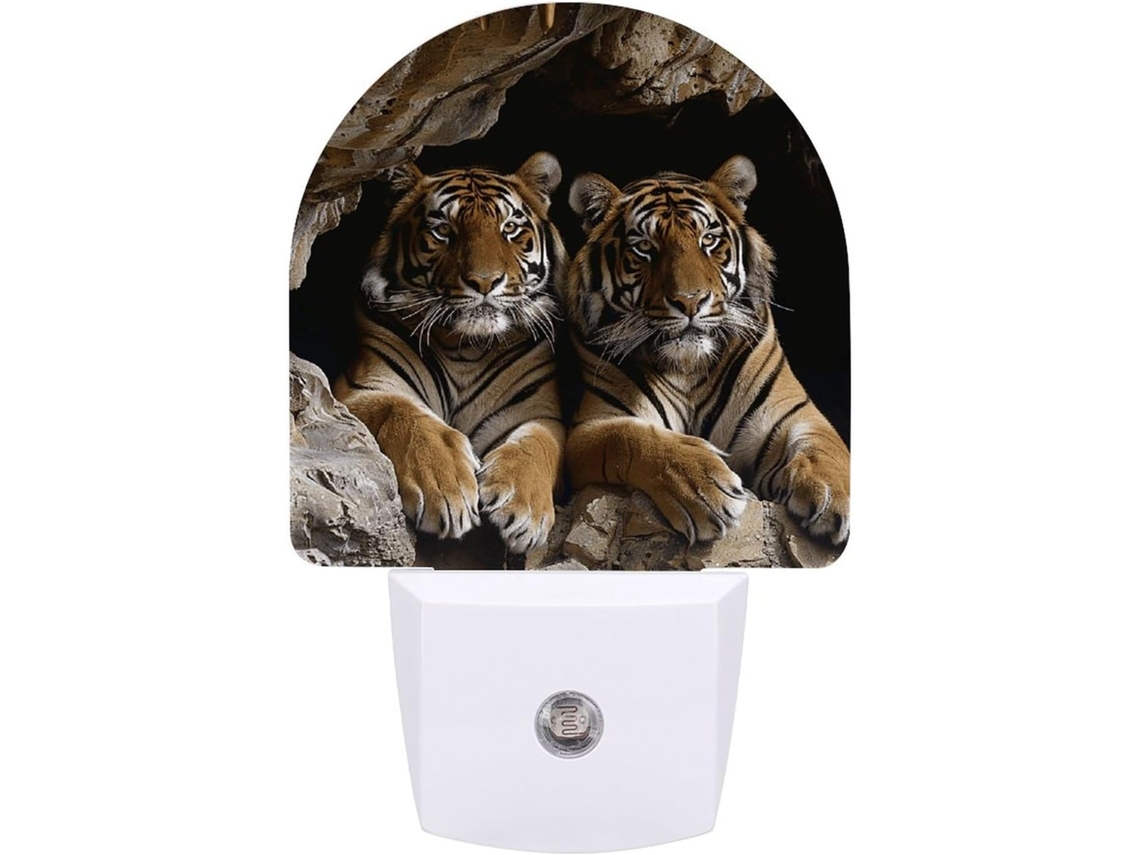 Luz Noturna Led Com Sensor Quarto, Banheiro, Corredor, Design Tigre Em Caverna, Quartos Ideais