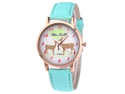 Relógio de Quartzo Vintage para Estudantes Meninas e Meninos Pulseira de Couro Pu (verde Menta)