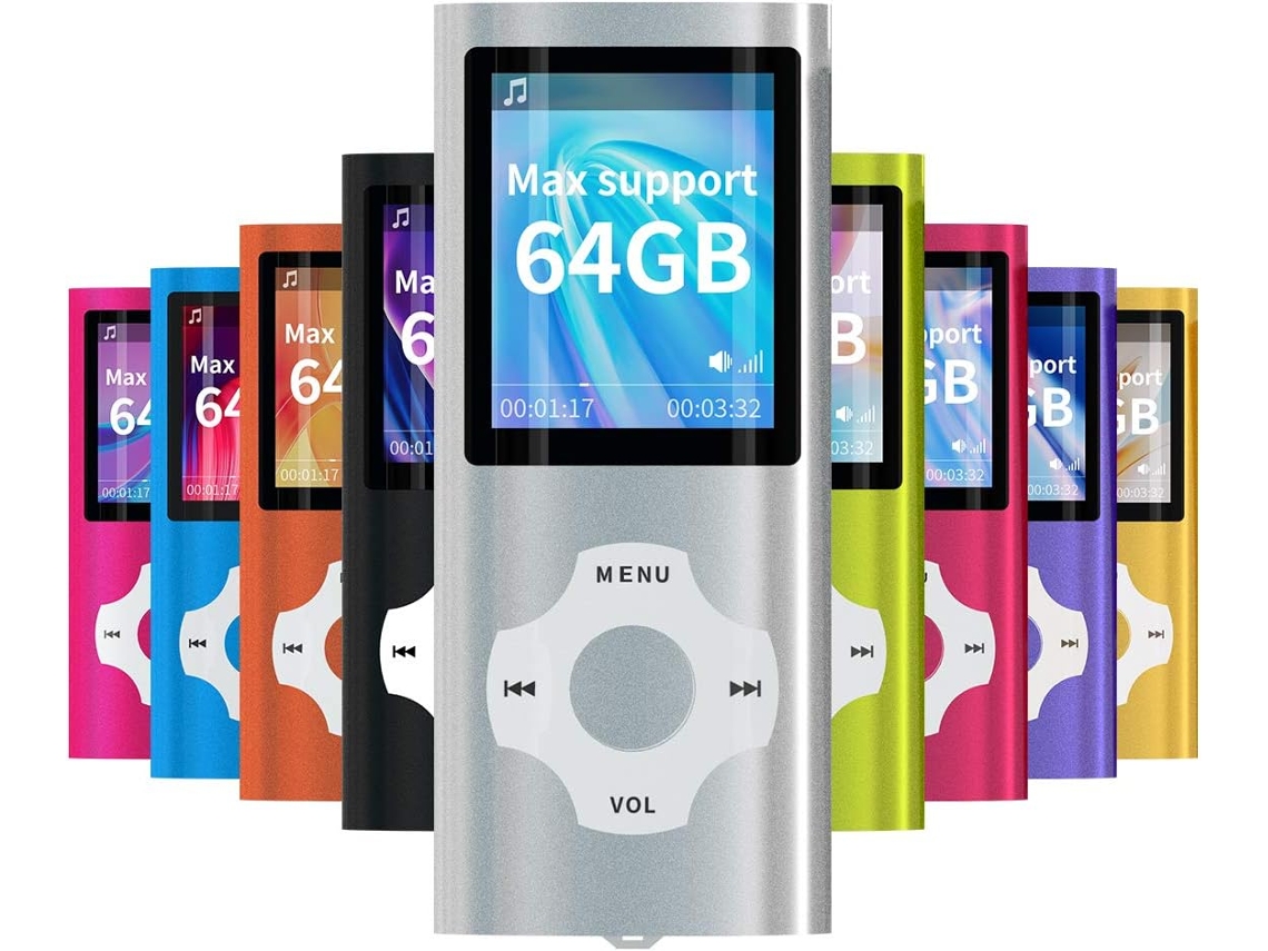 Reprodutor Portátil De Mp3/mp4, Tela Lcd De 1,8 Polegadas, Suporte Máximo De 64 Gb, Cor Prata.