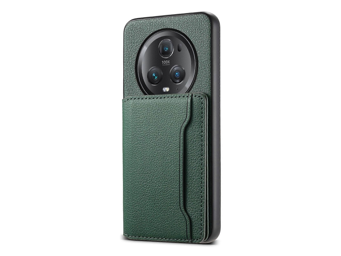 Capa Para Celular Honor Magic5 Pro Com Textura De Bezerro, Design De Bolsa Para Cartas E Cobertura Total.