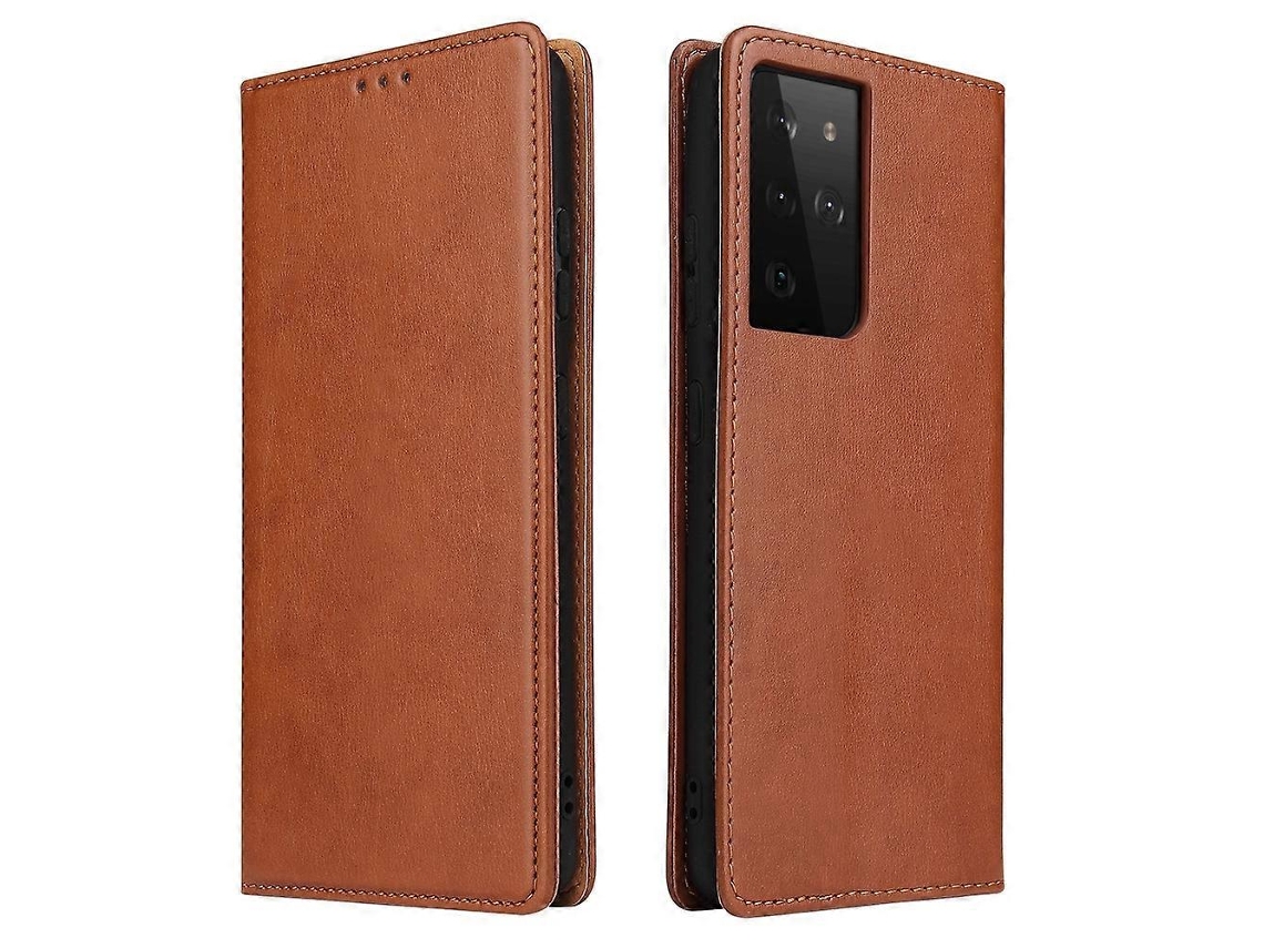Capa De Couro Pu Fierre Shann Com Flip Horizontal E Compartimentos Para Cartões E Carteira Para Samsung Galaxy S21 Ultra 5g (preta)