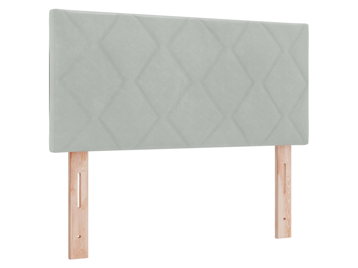 Conjunto 1 Cabeceira Estofada Vidaxl Cinzento-claro Veludo (100 Cm)