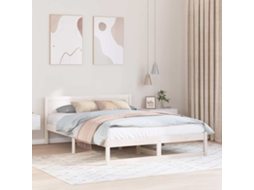 Vidaxl Estrutura da Cama com Cabeceira Branco 140 X 200 Cm