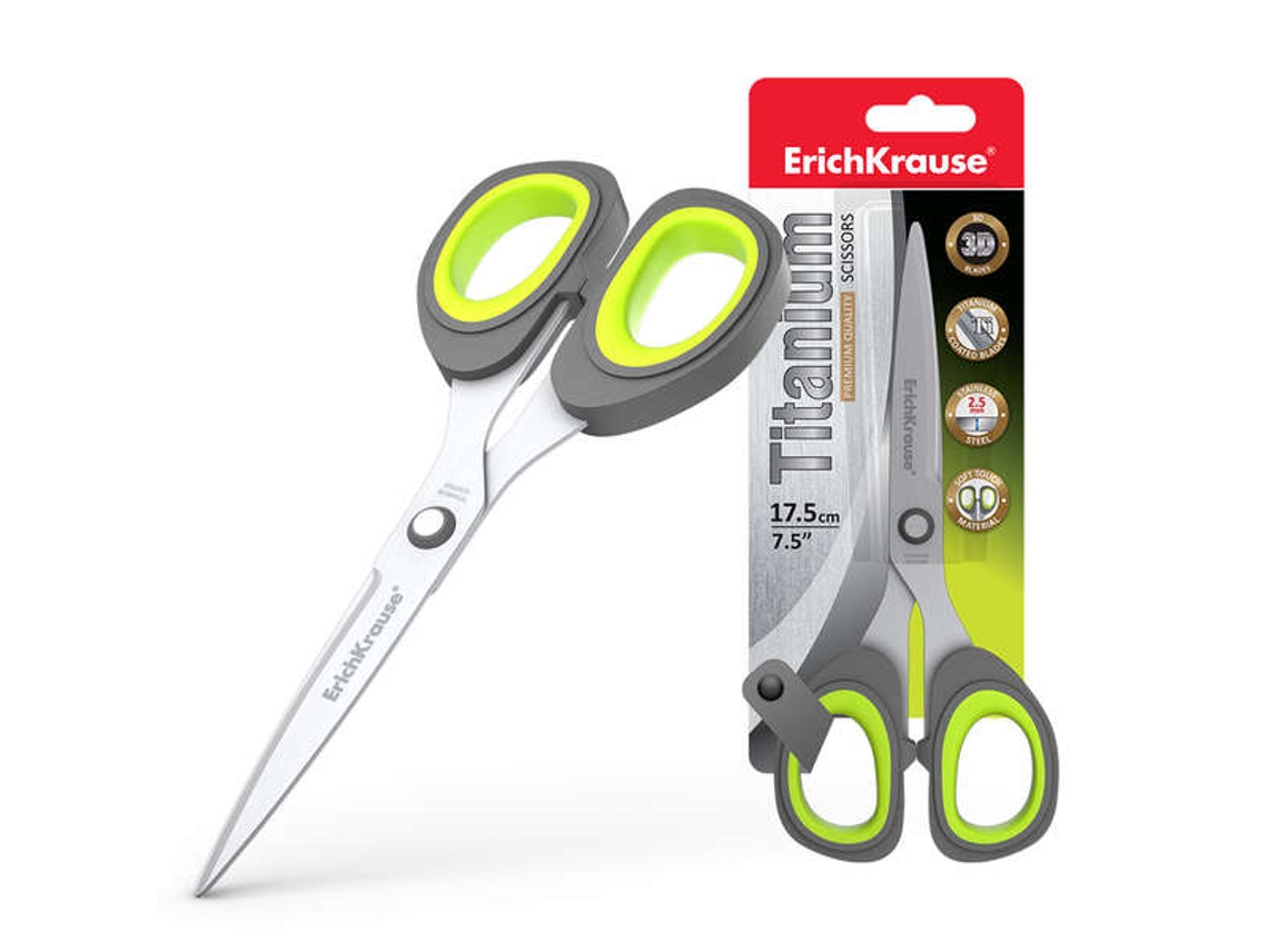 Tesoura De Titânio Erichkrause Lâminas De Titânio Alta Eficiência De Corte Resistente À Corrosão Cor Preta