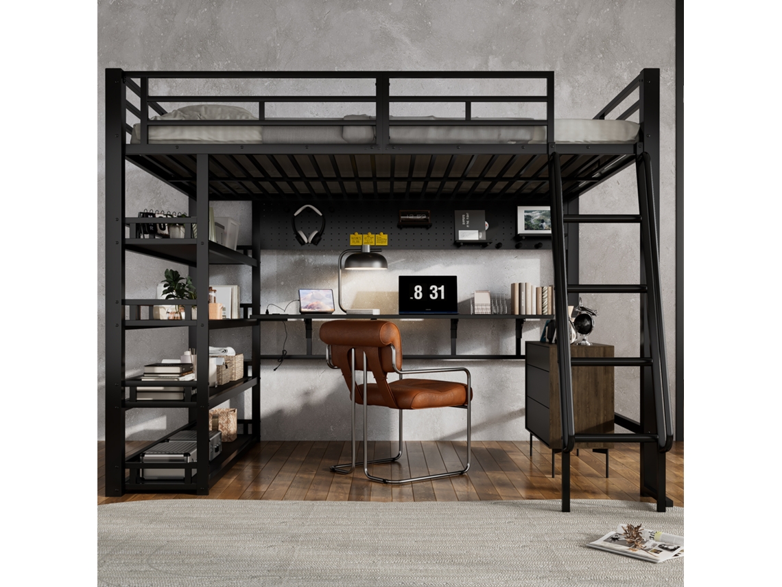 Cama Alta Ferro 140x200 C/ Tomada