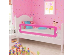 Vidaxl Barra De Segurança Para Cama De Criança 2 Pcs 150x42 Cm Rosa