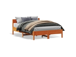 Bed Frame, Bed Frames Vidaxl Marrom Madeira De Pinho (135 X 190 Cm)