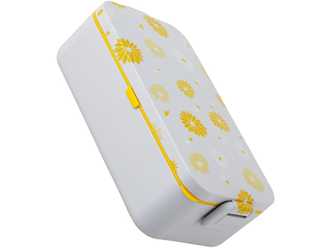 Lancheira Para Micro Ondas, Nível Pp, Amarela, Com Estampa Floral