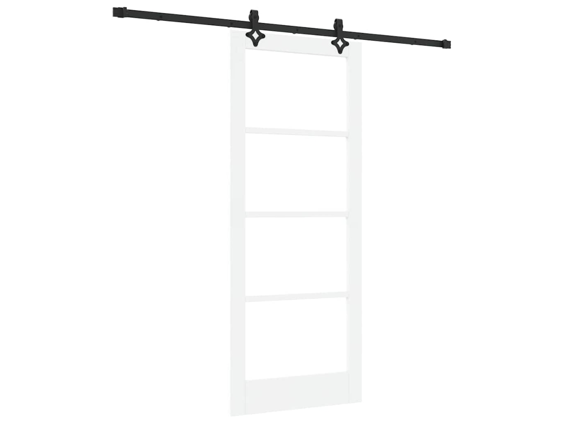Conjunto 1 Porta Deslizante Vidaxl Branco Madeira De Pinho Maciça (83 X 202 Cm)