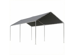 Tenda Garagem para Carro 3x6 m, impermeável, com cobertura de tecido PE, estrutura de aço galvanizado, cinza ZENCORE SERVICES