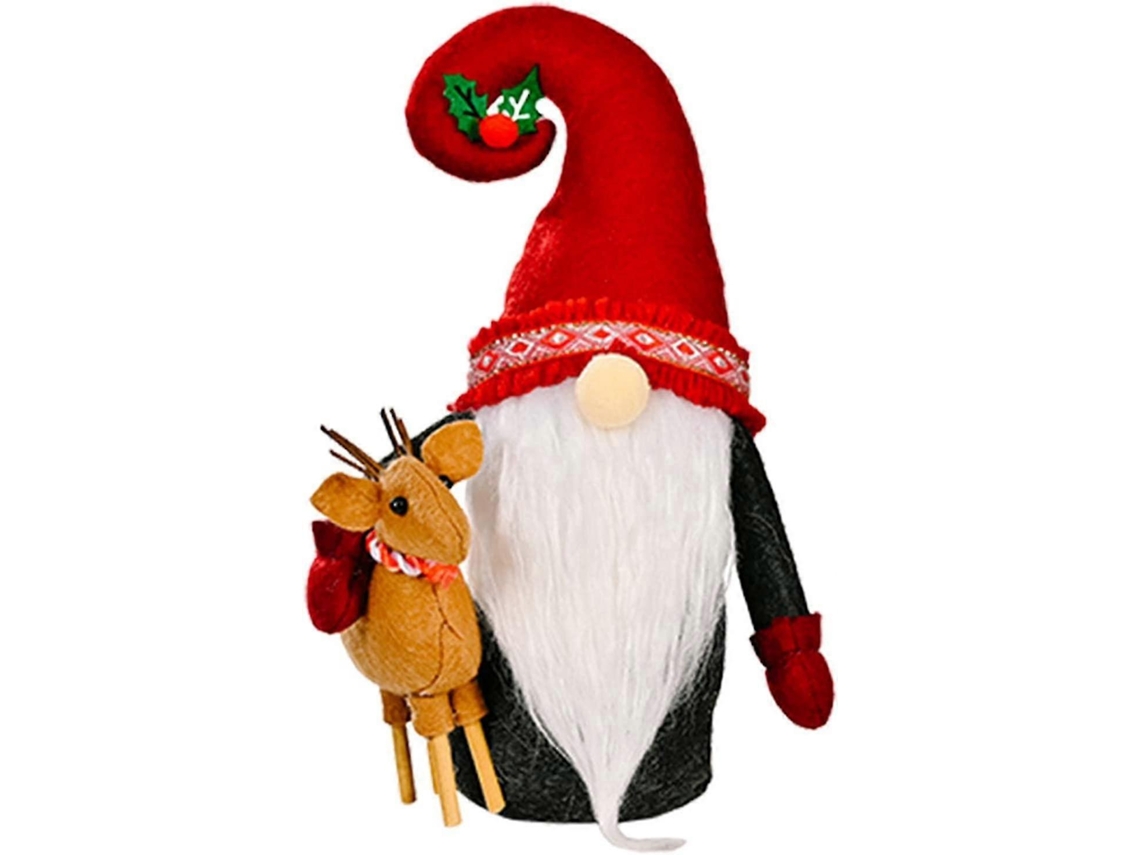 Rebe figura de Decoração de Natal de Tecido com Gorro Vermelho, Tamanho 25*8*6cm, Ideal para Lar e Presente