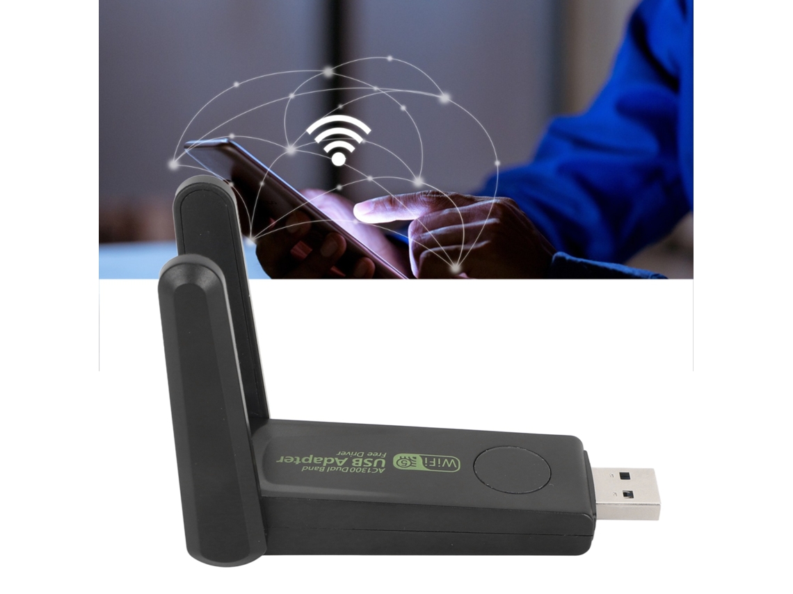 Lurelia Adaptador Usb Wi-fi 5 1300 Mbps 300 Mbps Dual Band 2,4/5 Ghz Usb 3.0