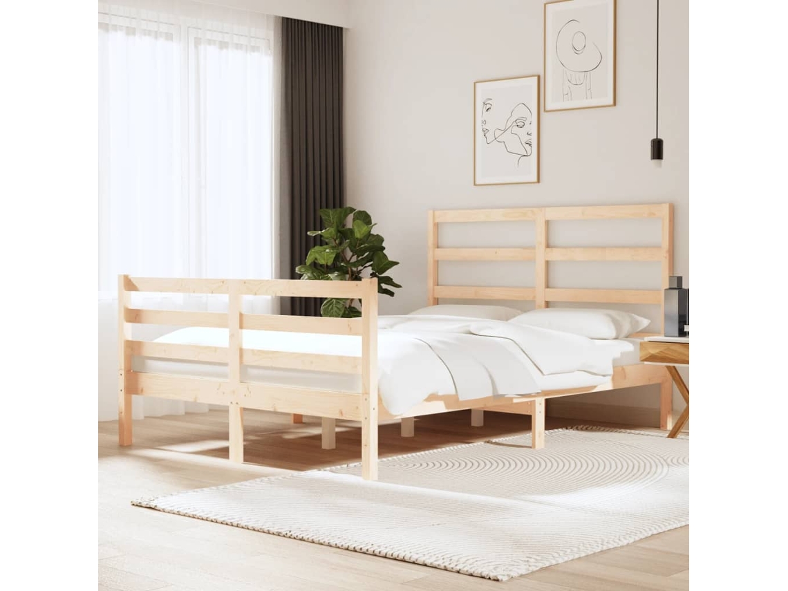 Estrutura De Cama Pequena Casal 120x190 Cm Pinho Maciço