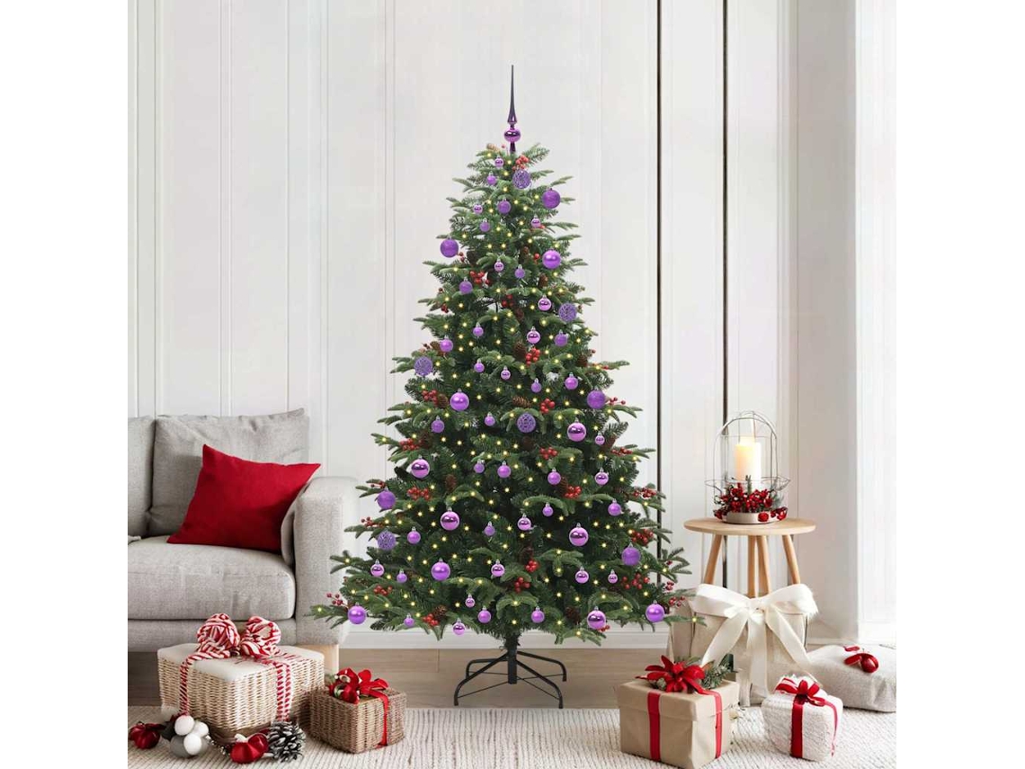 Vidaxl Árvore De Natal Artificial Verde 180 Cm Pvc, Metal E Plástico