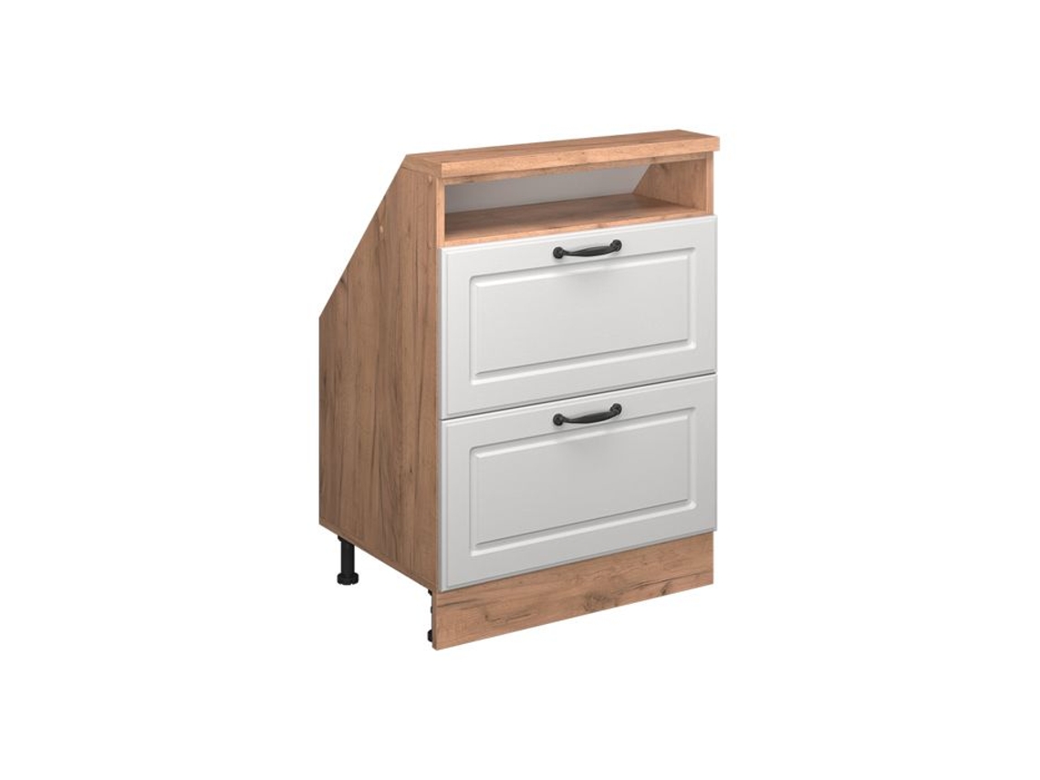 Móvel Sob Medida Linha R VICCO 60cm com 2 Gavetas Branco Campestre e Carvalho Dourado