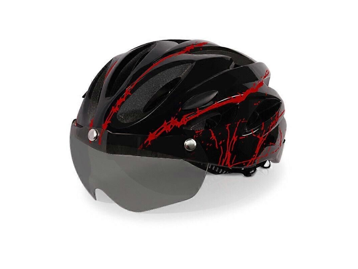 Capacete de Ciclismo com Óculos Magnéticos Destacáveis ​​viseira Ajustável Unissex TAISHENGDA