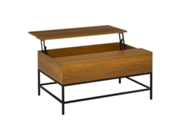 Mesa de Centro Elevável Mdf, Metal Cor Teca 90x60,5x45,5 cm Homcom