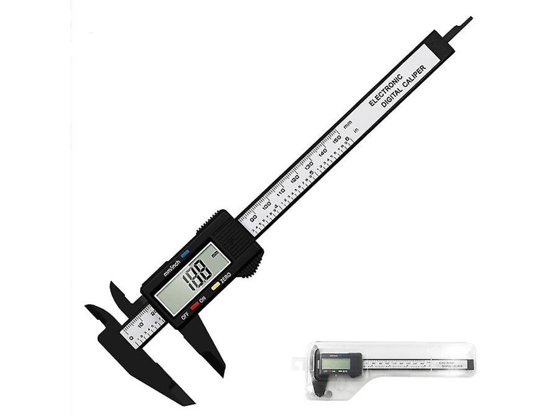 Paquímetro Digital De Aço Inoxidável Com Lcd De 150 Mm/6 Preto Slowmoose