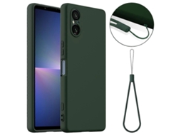 Capa Para Sony Xperia 5 V Compatível Com Capa De Silicone Líquido Magsafe Com Cordão - Preta Multicolorida