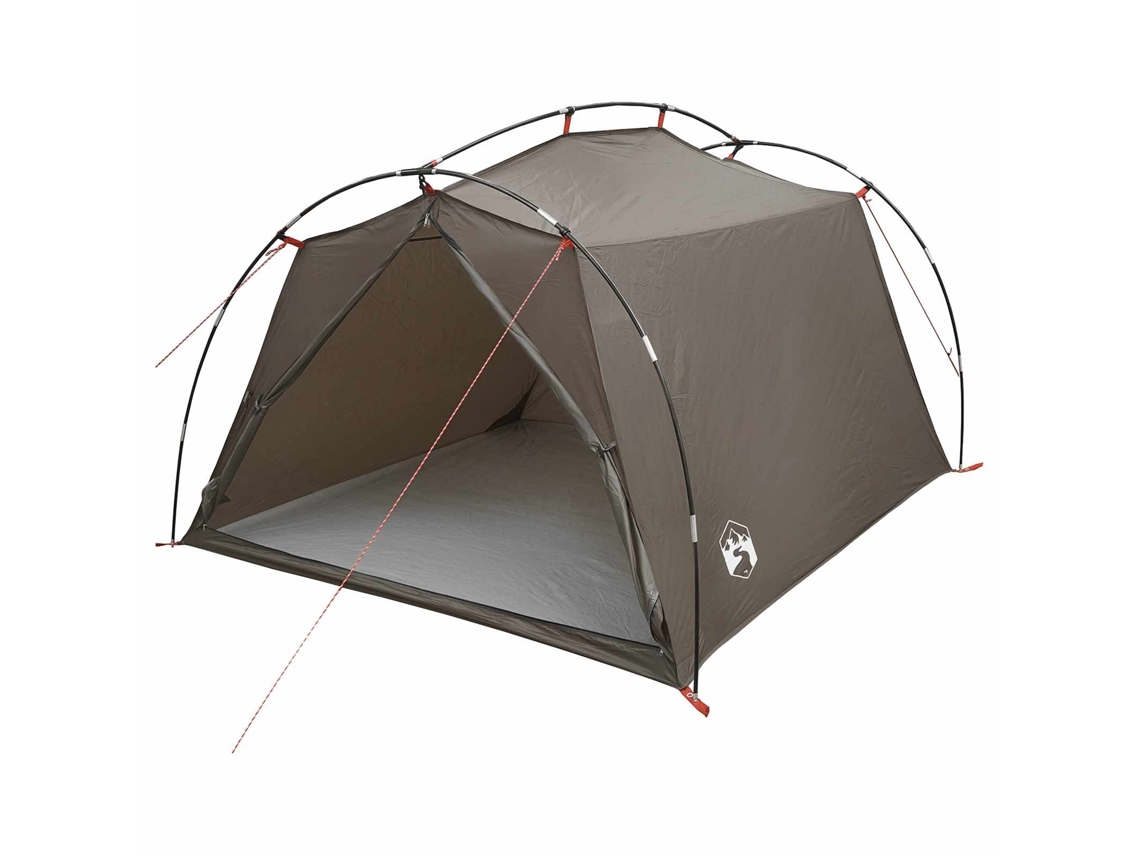 Conjunto 1 Tenda Túnel Vidaxl Castanho Poliéster (2 Pessoas)