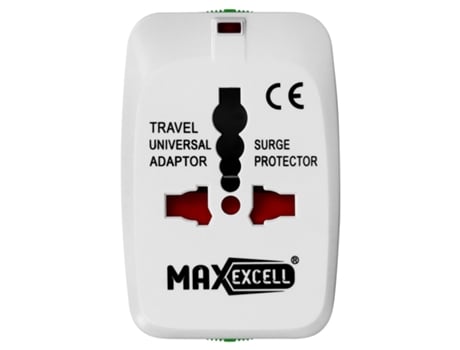 Adaptador Tomada Universal Ue Eua Reino Unido Aus MAX EXCELL Branco