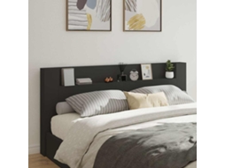 Vidaxl Armário De Cabeceira Com Luzes Led 220x16,5x103,5 Cm Preto