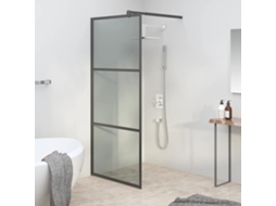 Vidaxl Divisória De Chuveiro Preto 90x195 Cm Vidro Esg Escuro