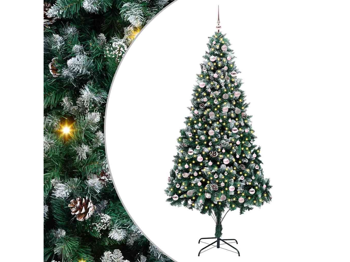 Árvore De Natal Artificial Com Led Vidaxl Verde Pvc (240 Cm)