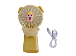 Ventilador de Clip Primerox Portátil Recarregável para Crianças, Cartoon, Mini, ABS, Amarelo
