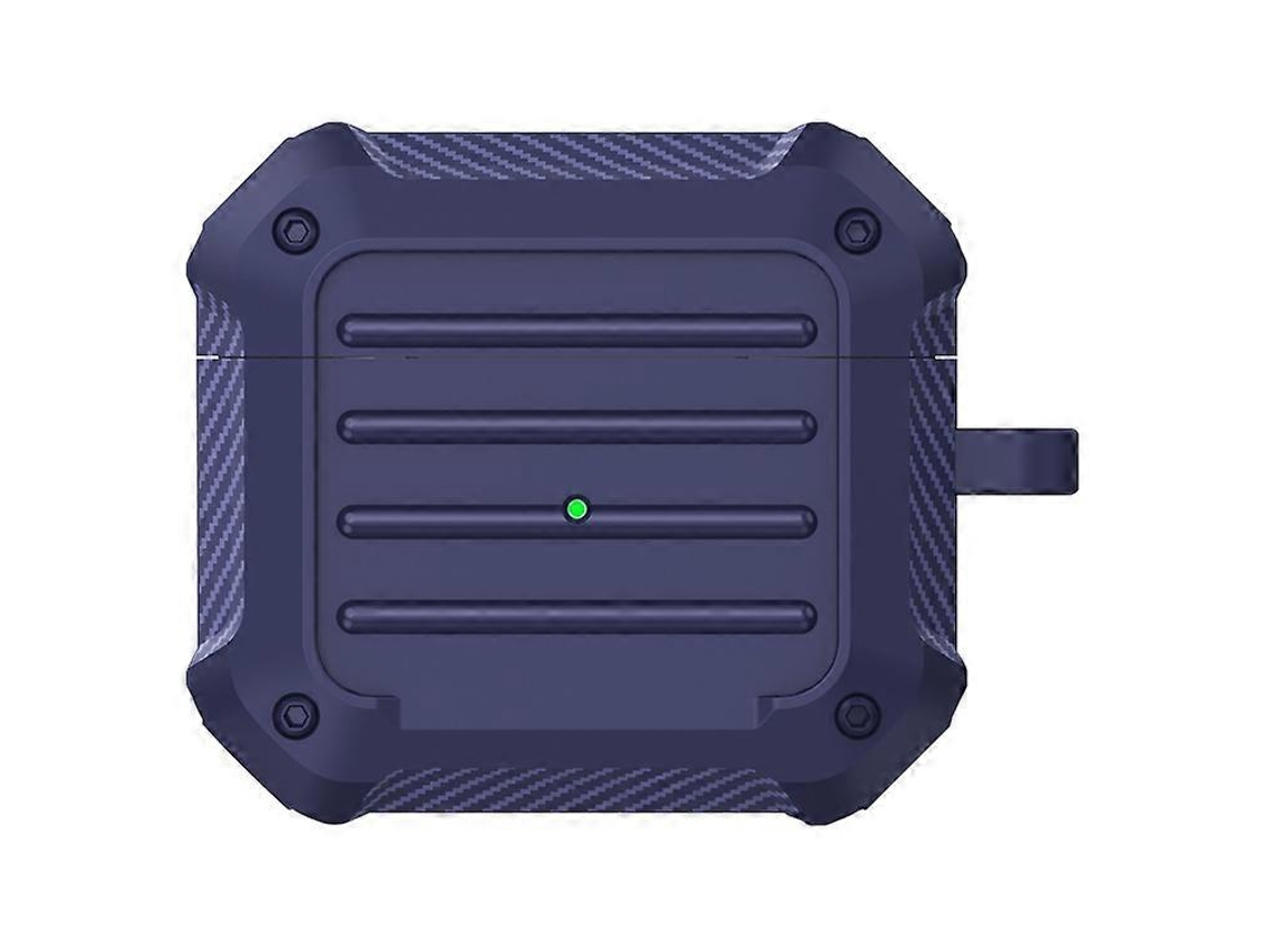 Fones De Ouvido Sem Fio À Prova De Choque Em Fibra De Carbono, Capa Protetora De Tpu Para Airpods 3, Azul Ushion