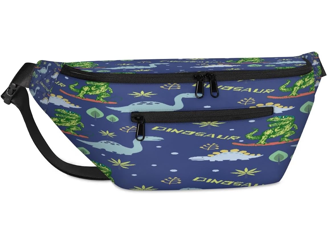 Bolsa de Ombro Unissex com Estampa Divertida de Dinossauro (38x25,9x19cm)