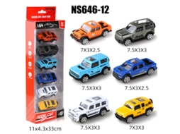Miniaturas de Carros Deslizantes em Escala 1/64, Brinquedos Infantis MDUG (6 Carros)