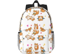 Mochila Funcional Com Estampa Shiba Inu Confortável Ideal Para Escola, Viagens, Caminhadas, Pesca Ao Livre