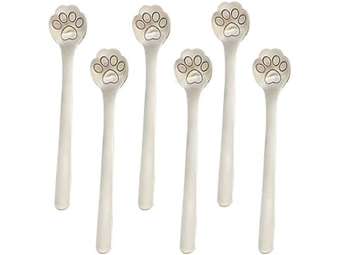 2026 colheres de Aço Inoxidável 304 15cm Claw Gato para Café Gelado Sobremesas Açúcar Comida Molhada Gatinhos 6 Peças