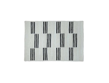 Tapete De Juta Listrado Preto Preto 60x90 Cm