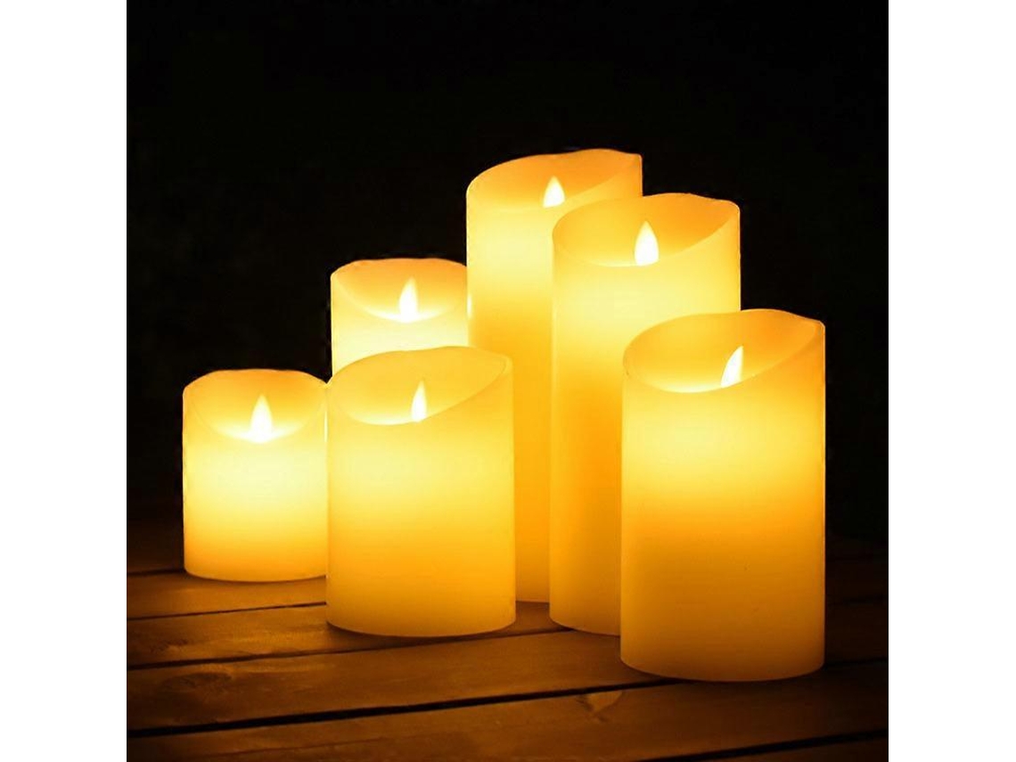 Rebe velas Led Sin Llama 5 Piezas Con Control Remoto Y Temporizador (10,12,15,17,19 Cm, Marfil)