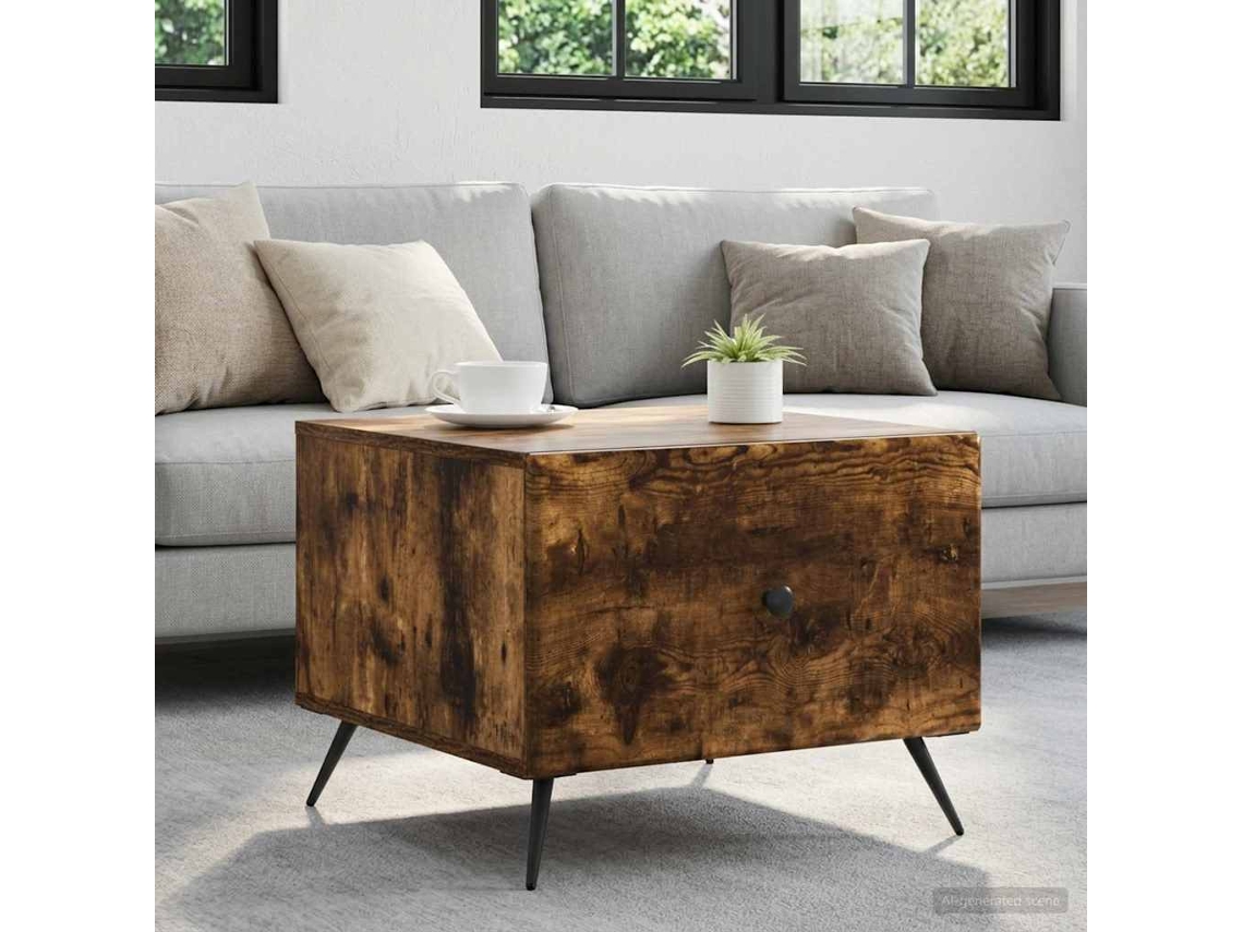 Vidaxl Mesa De Centro Carvalho Fumado 49 X 50 X 40 Cm