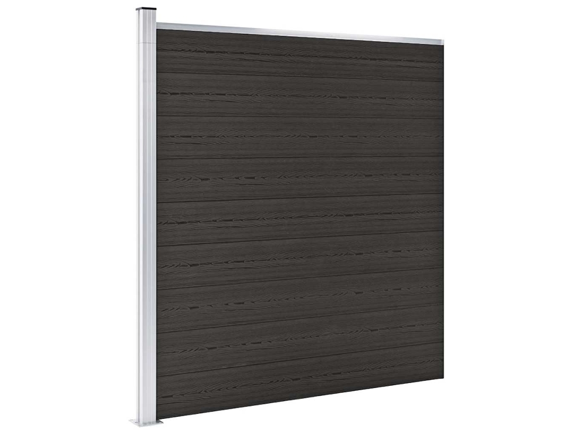 Vidaxl Painel De Vedação Wpc 175x186 Cm Preto
