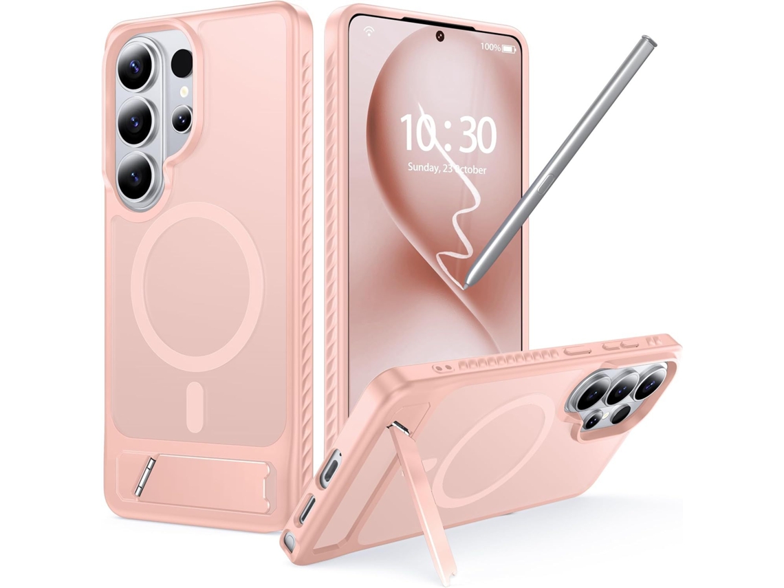 Capa Para Samsung Galaxy S26, Com Ímã E Suporte, À Prova De Choque, Rosa. Panoona