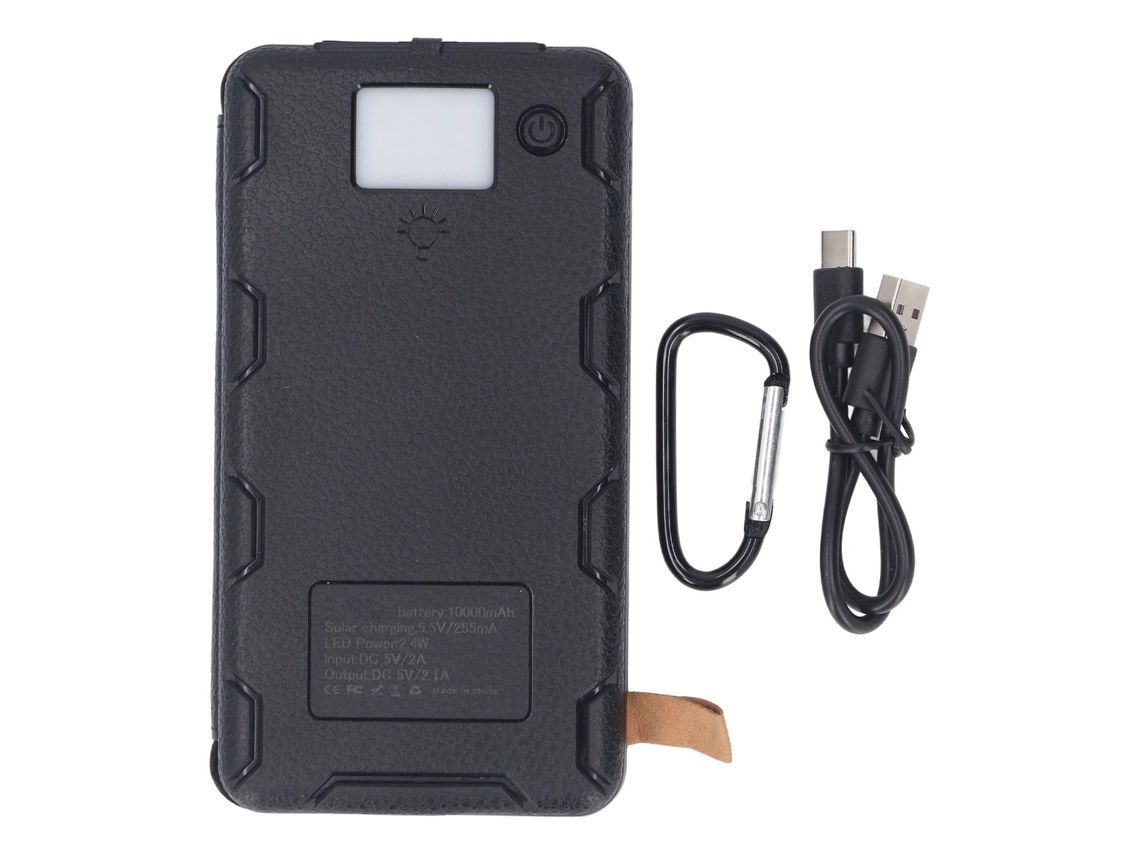 Carregador Solar Portátil 10000mah Com Lanterna Pd