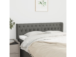 Vidaxl Cabeceira De Cama C/ Abas Tecido 147x16x78/88cm Cinzento-escuro