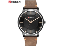 Relógio Unissex com Mostrador Grande, Modelo Simples de Quartzo com Pulseira de Couro. MDUG