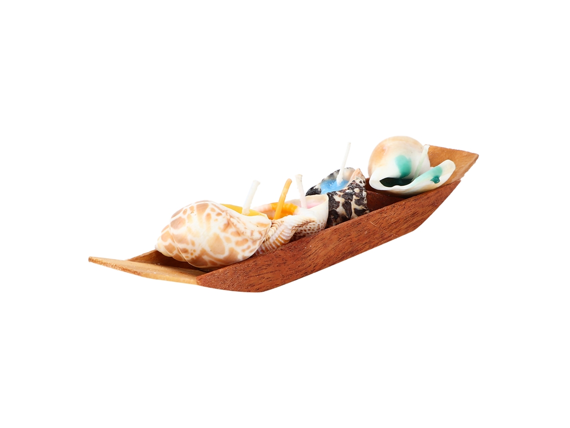 Barco com Velas Aromáticas de Concha para Alivio de Estresse