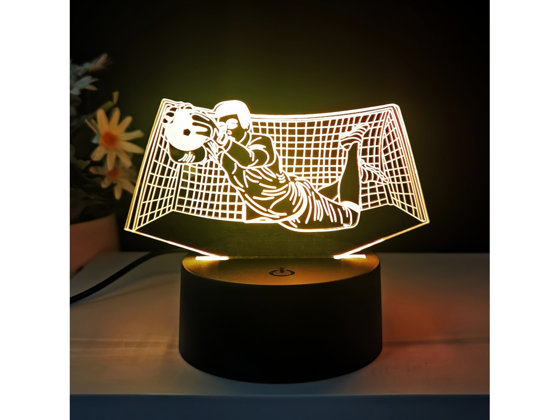 Luminária Noturna 3d com Tema da Copa do Mundo e Estrelas Futebol BRILVIBERA (três Cores Interruptor)