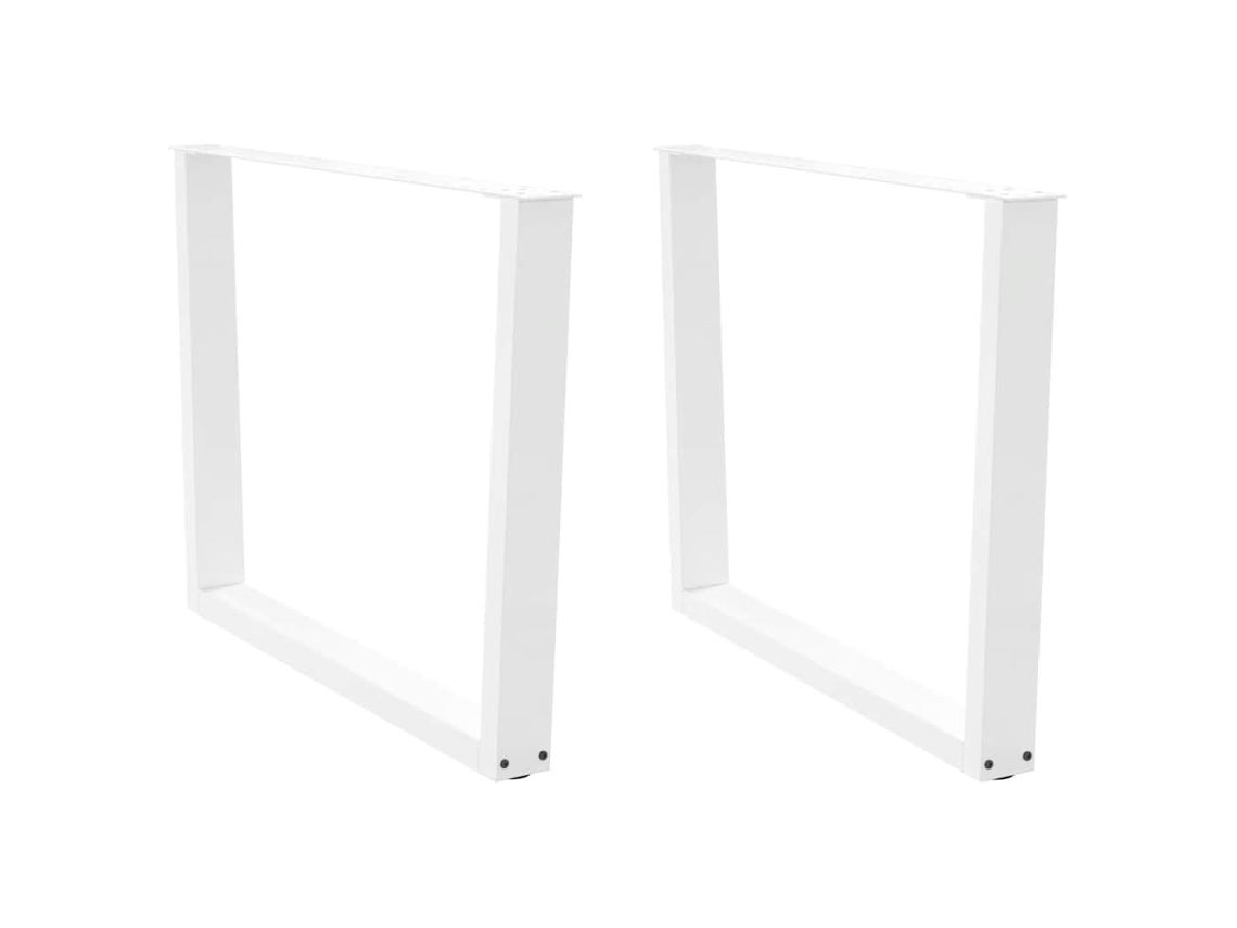Vidaxl Pés Para Mesa De Jantar Em V, 2 Peças, Branco, 100x(72-73,3) Cm, Aço
