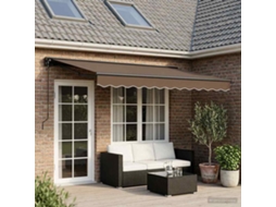 Vidaxl Toldo Retrátil Manual Cinzento-acastanhado 4 × 3,5 M