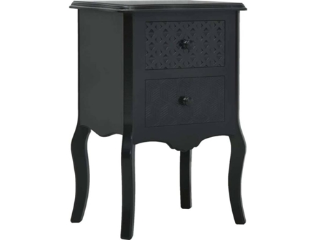 Mesa de cabeceira 43x32x65 cm MDF preto