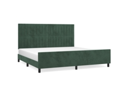 Bed Frame With Headboard, Bed Frames With Headboards Vidaxl Verde Veludo (200 X 200 Cm)